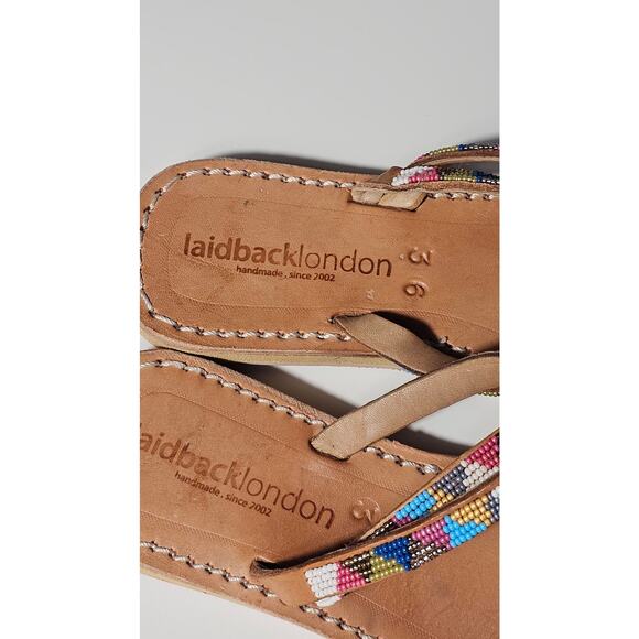 Laidback London Diani Flat Leather Sandal Retro EU 36 - Picture 5 of 6